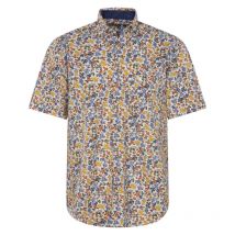 Bo - Chemise Avec Manches Courtes Et Col Américain Bande Originale Coton Blanche Fleurie - Blanche