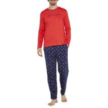 Arthur - Pyjama Long Arthur Coton Avec Manches Longues Et Col Rond Rouge - Rouge