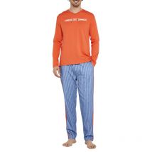 Arthur - Pyjama Long Arthur Coton Avec Manches Longues Et Col V Orange - Orange