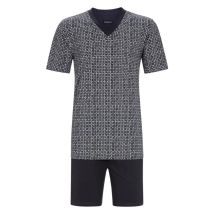 Ringella - Pyjama Court Ringella En Coton Anthracite Avec Manches Courtes Et Col V - Anthracite