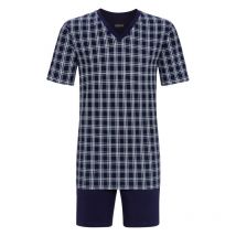 Ringella - Pyjama Court Ringella En Coton Bleu Avec Manches Courtes Et Col V - Bleu