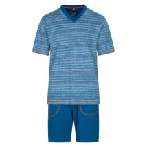 Christian Cane - Pyjama Court Christian Cane Natan En Coton Bleu à Motif -