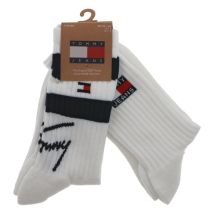 Tommy Jeans - Lot De 2 Paires De Chaussettes Tommy Jeans Coton Mélangé Blanches - Blanches