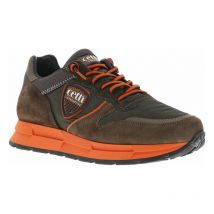 Cetti - Baskets Cetti En Cuir Taupe Et à Lacets élastiqués Ronds Avec Stoppeur - Taupe