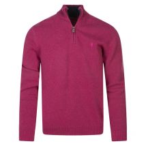 La Squadra - Pull La Squadra Laine Avec Manches Longues Et Col Montant Et Zippé Framboise - Framboise