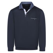 Ethnic Blue - Sweat Ethnic Blue Avec Manches Longues Et Col Polo Marine - Marine