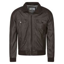 Serge Pariente - Blouson Coupe Droite Serge Pariente En Cuir De Mouton Marron à Revers Courts - Marron