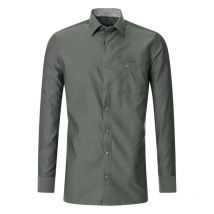 Casa Moda - Chemise Casa Moda Grande Taille Coton Avec Manches Longues Et Col Français Verte - Verte