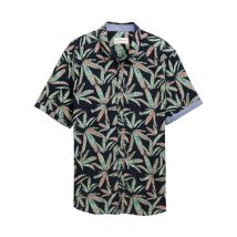 Tom Tailor + - Chemise Tom Tailor + Coton Avec Manches Courtes Et Col à Revers Marine - Marine