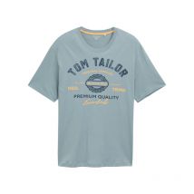 Tom Tailor + - T-shirt Tom Tailor + Coton Avec Manches Courtes Et Col Rond Vert D'eau - Vert D'eau
