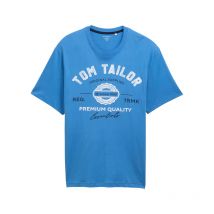 Tom Tailor + - T-shirt Tom Tailor + Coton Avec Manches Courtes Et Col Rond Bleu - Bleu