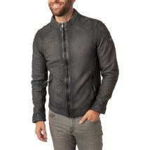 Mauritius - Veste Mauritius Cuir De Mouton Avec Manches Longues Et Col à Capuche Gris - Gris