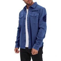 Daytona 73 - Surchemise Coupe Regular Fit Daytona En Coton Bleue Marine Avec Des Poches à La Poitrine - Marine