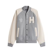 Tommy Hilfiger - Bomber Tommy Hilfiger Coton Avec Manches Longues Et Col Châle Gris - Gris