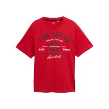 Tom Tailor + - T-shirt Tom Tailor + Coton Avec Manches Courtes Et Col Rond Rouge - Rouge