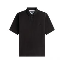 Tommy Hilfiger Big &tall - Polo Tommy Hilfiger Big & Tall Coton Biologique Avec Manches Courtes Et Col Boutonné Noir - Noir