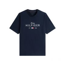 Tommy Hilfiger Big &tall - T-shirt Tommy Hilfiger Big & Tall Coton Avec Manches Courtes Et Col Rond Marine - Bleu Foncé
