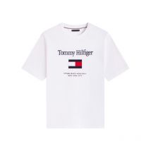 Tommy Hilfiger Big &tall - T-shirt Tommy Hilfiger Big & Tall Coton Avec Manches Courtes Et Col Rond Blanc - Blanc