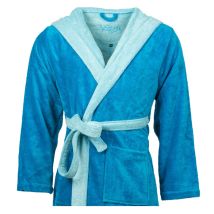 Vossen - Peignoir De Bain Vossen Poppy En Coton Mélangé Bleu Turquoise -