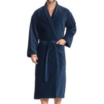Vossen - Peignoir éponge Bi-matière Feeling Vossen 100% Coton Bleu Marine -