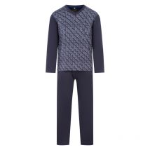 Christian Cane - Pyjama Long Christian Cane Ilario En Coton Gris à Motifs -