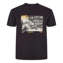 North 56°4 - T-shirt North 56°4 Grande Taille En Coton Avec Manches Courtes Et Col Rond Noir - Noir