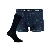 Tommy Hilfiger Underwear - Coffret Boxer Et Chaussettes Tommy Hilfiger En Coton Mélangé Bleu Marine - Bleu