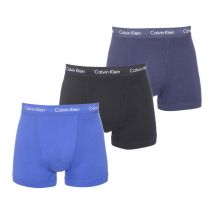 Calvin Klein Underwear - Lot De 3 Boxers Longs Calvin Klein En Coton Stretch Bleu Marine, Noir Et Bleu Roi - Bleu