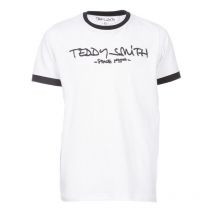 Teddy Smith Junior - Tee-shirt Col Rond Teddy Smith Junior Ticlass En Coton Blanc Floqué En Noir - Blanc