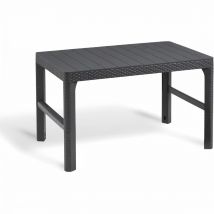 Allibert ALLIBERT by KETER - Salon de jardin SanRemo Lyon 6 places - table basse 2 positions - imitation rotin tresse - gris graphite  Gris