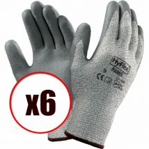 Ansell Lot de 6 paires de gants de travail en lycra et kevlar Hyflex 11-630 EN388 anti coupure