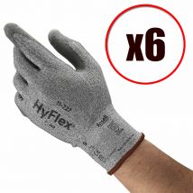 Ansell Lot de 6 paires de gants de travail en PU tricot Hyflex 11-727 EN388