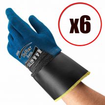 Ansell Lot de 6 paires de gants de travail en PU anti coupure Hyflex 11-948 EN388
