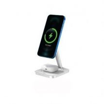 Force Power Force Power Chargeur induction 3 en 1 Stand Compatible MagSafe 15W avec chargeur Blanc