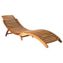 Helloshop26 Transat chaise longue bain de soleil lit de jardin terrasse meuble d'extérieur bois d'acacia solide marron 02_0012708  Marron