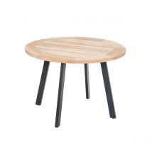 Jardiline Table de jardin ronde en bois teck Ø 105 cm Cocos - Jardiline  Beige