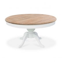 marque generique Table ronde extensible en bois SIDONIE blanc  Blanc