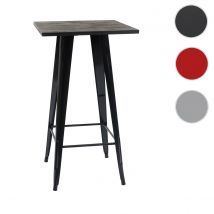 Mendler Table mange-debout HWC-A73, plateau en bois, design industriel, métal, 107x60x60cm ~ noir  Noir