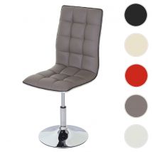 Mendler Chaise de salle à  manger HWC-C41, chaise de cuisine, pivotante et réglable en hauteur, similicuir ~ taupe  Marron