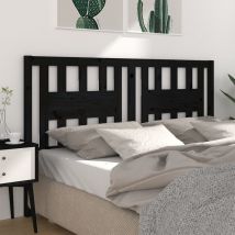 Maison Chic Tête de lit scandinave pour lit adulte,Meuble de chambre Noir 186x4x100 cm Bois massif de pin -MN22910  Noir