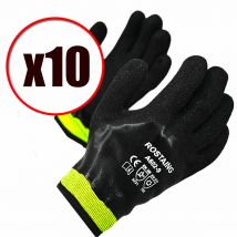 Rostaing Lot de 10 paires de gants de travail anti coupure anti froid Rostaing EN388 EN511