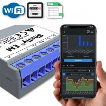 Shelly Shelly EM - Micromodule WiFi de mesure de consommation et production avec 2 entrées pour pinces ampéremètriques