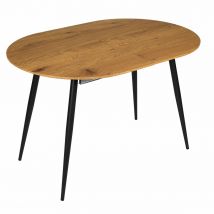 Toilinux Table extensible ovale pour 4 à 6 personnes effet bois - L.120 à 160cm  Marron