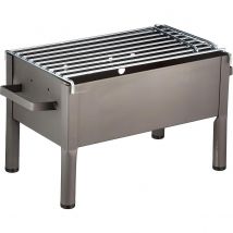 Visiodirect Barbecue de Table en Zinc coloris Gris - 34 x 23 x 21 cm