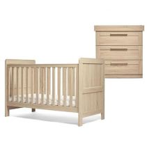 Mamas & Papas Atlas 2 Piece Furniture Set (Cotbed & Dresser) - Light Oak