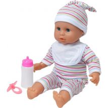 Dolls World Baby Joy, 38cm Soft Bodied Doll with Sleeping Eyes, Outfit, and 16 Interactive Sounds