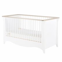 CuddleCo Clara Cot Bed, White/Ash