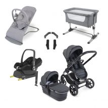 iCandy Peach 7 Essential iSize Travel System & Starter Nursery Bundle including Isofix Base, Dark Grey Phantom