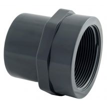 Embout PVC pression Taraudé - Mâle à coller / Femelle à coller / Femelle à visser. - Diamètres 50/40 - Taraudage 33/42