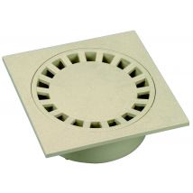 Siphon de cour - Dimensions : 150x150 - couleur : Sable - Sorties Ø 40-50-125